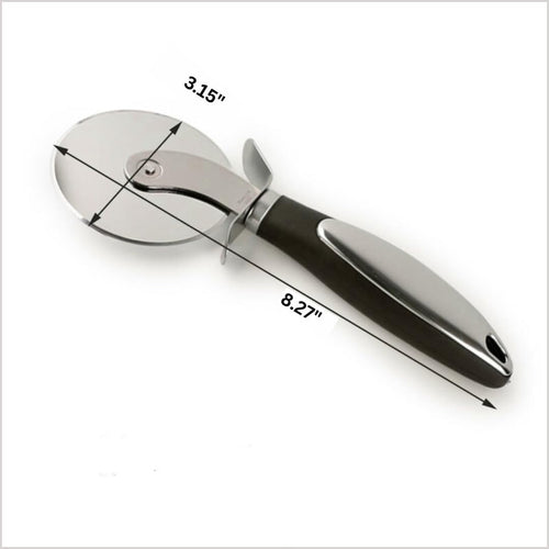 Premium Stainless Steel Pizza Cutter – Multi-Purpose Wheel with Sharp Blade for Pizza, Pies, Dough, Pastry & More – Non-Slip Soft-Touch Handle, Dishwasher Safe.