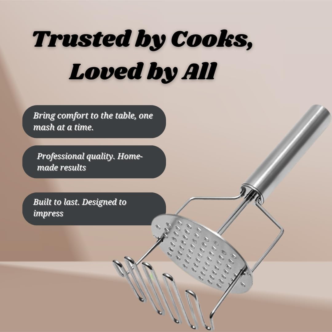 Premium Potato Masher – Double-Layer Stainless Steel Design