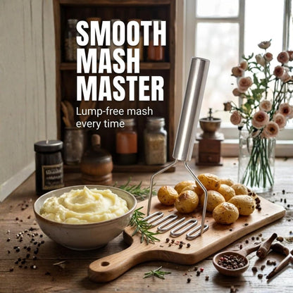 Premium Potato Masher – Double-Layer Stainless Steel Design