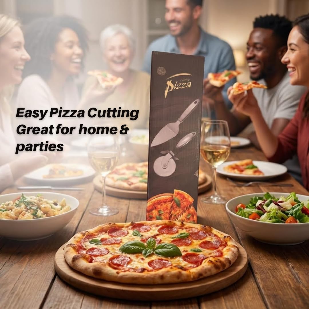 Pizza Cutter & Server Set |Slice & Serve Effortlessly