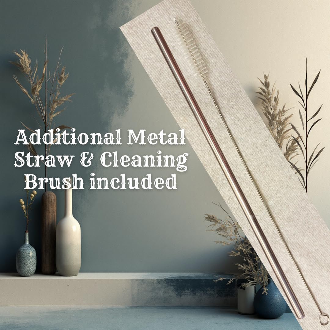 40 oz Insulated Tumbler with Handle & Straw – Stainless Steel, Cup Holder Friendly