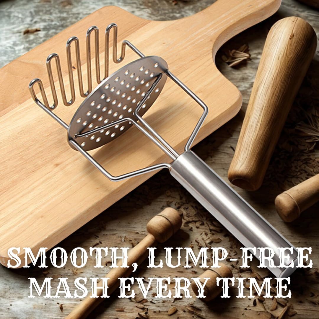 Premium Potato Masher – Double-Layer Stainless Steel Design