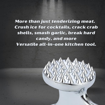 Stainless steel meat mallet for juicier, faster-cooking meat