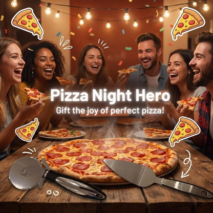Pizza Cutter & Server Set |Slice & Serve Effortlessly