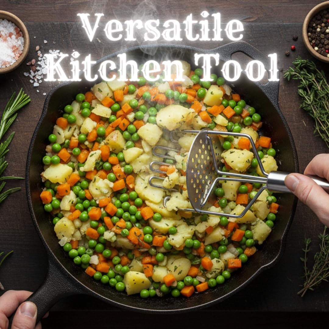 Premium Potato Masher – Double-Layer Stainless Steel Design