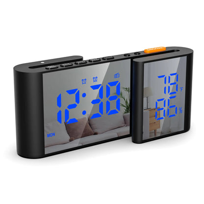 Alarm Clock Radio Digital Alarm Clock for Bedrooms with USB Port Large LED Display with Brightness Dimmer Bedside FM Radio with Sleeper Timer Temperature Adjustable Volume Snooze