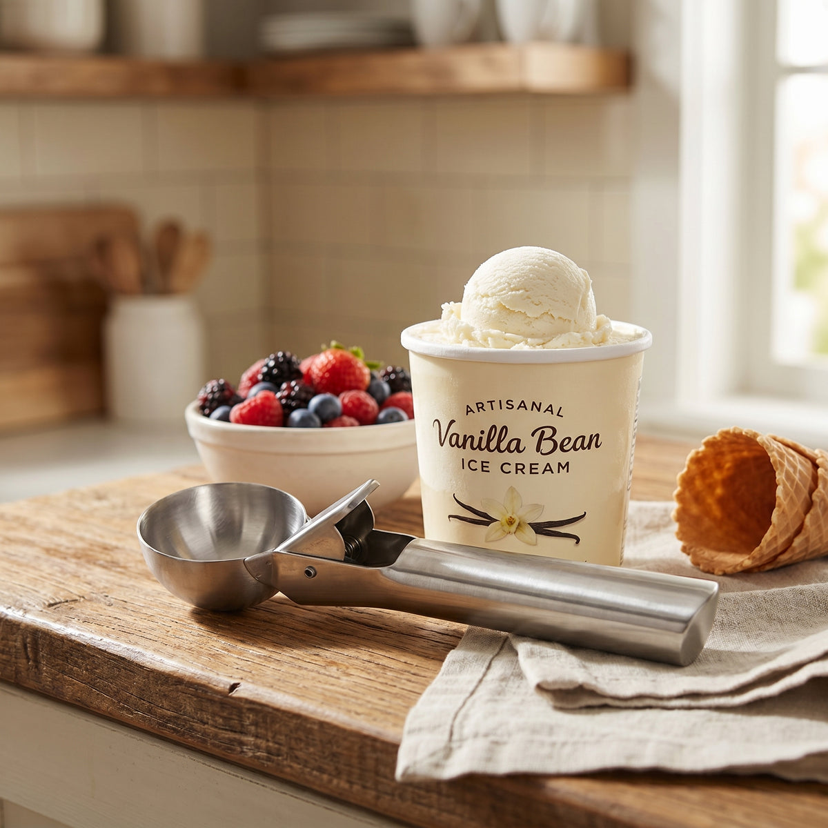 7-Inch Stainless Steel Ice Cream Scoop Tool
