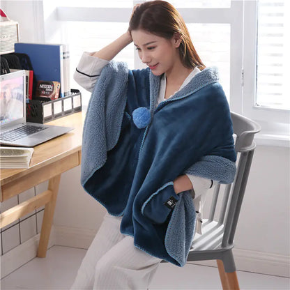 Multifunctional Winter Office Cape Blanket