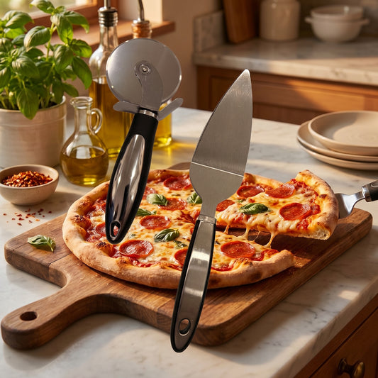 Pizza Cutter & Server Set |Slice & Serve Effortlessly